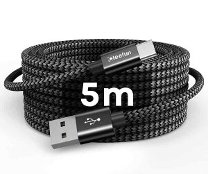 USB Type C �P�[�u���y5m �����zCLEEFUN �^�C�vC �P�[�u�� 5m ���� QC3.0�Ή� �[�d�R�[�h �^�C�vc ���ϋv�i�C����Switch�A Xperia�AGalaxy Note�ALG�AGoPro Hero 6/5�Ȃ�Type-c�@���