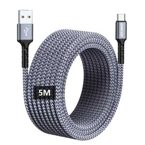 GHNTJAP USB Type C �P�[�u�� 5M USB A to USB C �P�[�u�� QC3.0/2.0�Ή� �[�d�R�[�h Galaxy/Pixel/Xperia/LG/Switch���^�C�vc�@��Ή� �i�C�����҂�