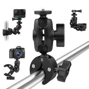 �yTaisioner�z�X�[�p�[�N�����v 360°��] �p�x���� ���]�ԁE�o�C�N�EGopro�p�}�E���g �E�F�A���u���J�����J�����Œ�p 1/4�h�l�W�Ή��\ 2�_�ʒu �t�����j�^�[/�A�N�V�����J����/�~���[���X/�f