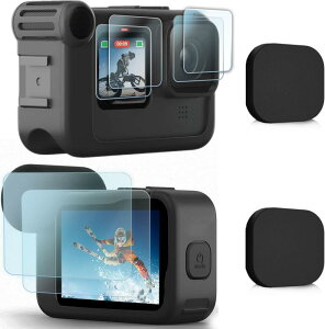FitStill �����K���X�t�B�����Z�b�g�y6���z �ɓK�pGo Pro Hero 12 /Hero 11 /Hero 10 / Hero 9 Media MOD �A���`�X�N���b�` | ���C����ʗp2�� + �T�u��ʗp2��+LED�ی�t�B����2��