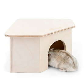 Niteangel ビルチュンネルハムスターの隠れ家 - 小動物用ウッドランドハウス、ハムスター、ネズミ、サンドラット、マウス用の生息環境の装飾