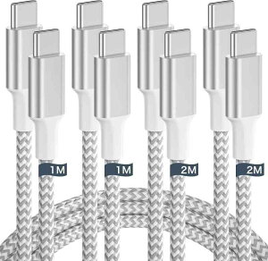 USB Type C�P�[�u���y1m+1m+2m+2m/4�{�z�^�C�vc �P�[�u�� PD�Ή� 60W�}���[�d�z�f�[�^�]�� �f���h�~ ���ϋv�i�C���� iPhone 17/iPhone 16 /iPhone 15 / MacBook�AiPad Pro/Air�AG