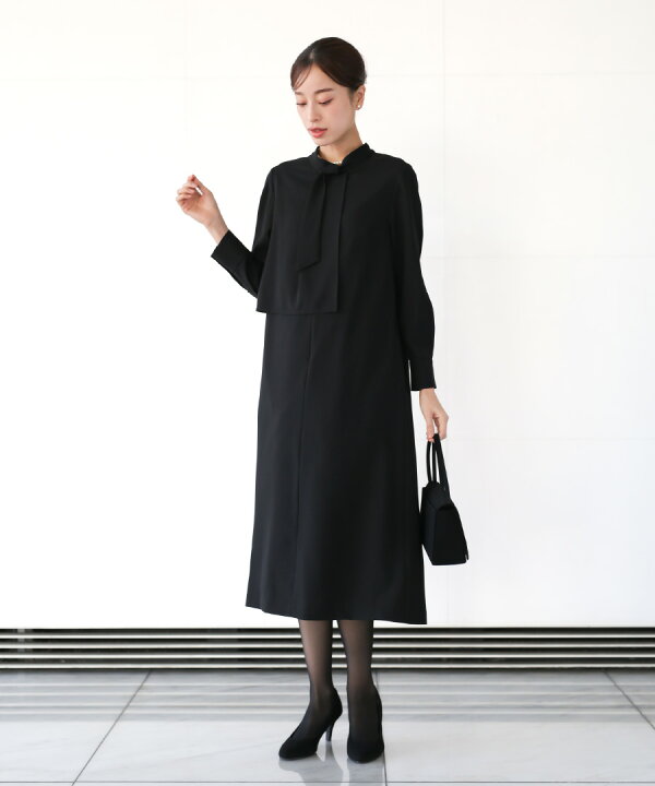 楽天市場】【洗濯機で洗える】喪服／アシンメトリーボウタイデザイン 