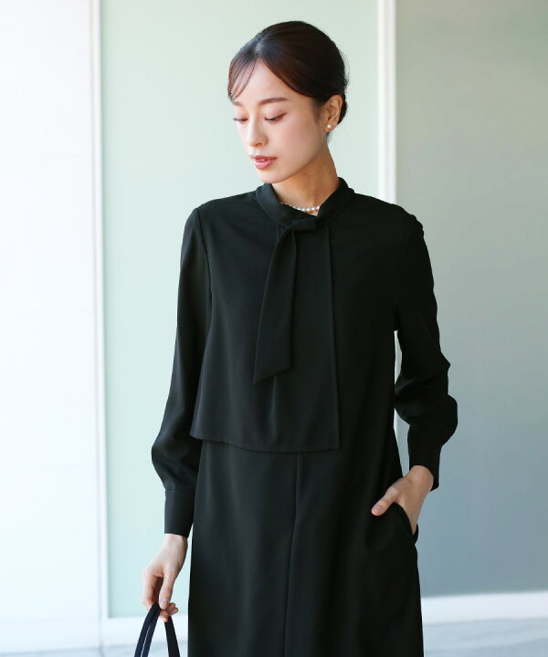 楽天市場】【洗濯機で洗える】喪服／アシンメトリーボウタイデザイン 