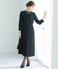 【SALE 30％OFF】喪服・礼服【洗えるフォーマル】ドレープデザイン細見えワンピース