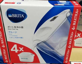 5の倍数日は楽天カードエントリーで5倍/即納★【COSTCO】コストコ通販【Brita】ブリタ ポット型浄水器 アルーナ カートリッジ4個付き