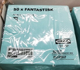 5の倍数日は楽天カードエントリーで5倍/即納【IKEA】イケア通販【FANTASTISK】紙ナプキン　50ピース（40×40cm）全6色
