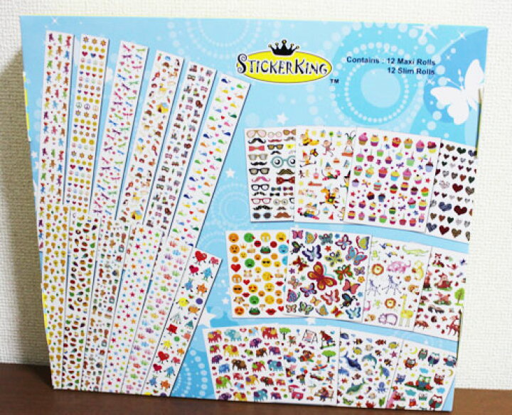 楽天市場 即納 Costco コストコ通販 Stickerking ステッカー かわいいシール 1600点以上のシール Whiteleaf ホワイトリーフ
