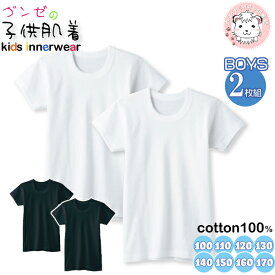 半袖 インナーシャツ 2枚組 グンゼ 男の子用 グンゼの子供肌着 半袖丸首シャツ 100cm-170cm