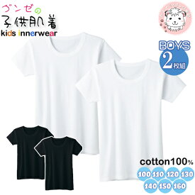 半袖 インナーシャツ 2枚組 グンゼ 男の子用 グンゼの子供肌着 襟あき広め 半袖丸首シャツ 100cm-160cm おためし