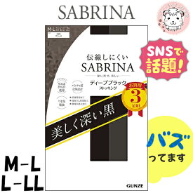 グンゼ サブリナ ストッキング ディープブラック 3足組 抗菌防臭 伝線しにくい つま先補強 個包装 M-L/L-LL | ナイロン レディース パンスト インナー SP815 GUNZE SABRINA