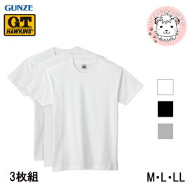 tシャツ メンズ 半袖 グンゼ ホーキンス クルーネックTシャツ 3枚組 HK15133 M/L/LL