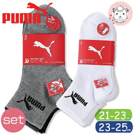 靴下 3足組2セット キッズ PUMA プーマ ジュニア クォーター丈 ソックス 男の子 スポーツ 21-23cm/23-25cm