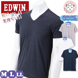 tシャツ 半袖 メンズ Vネック Tシャツ エドウィン EDWIN クール VネックTシャツ M/L/LL