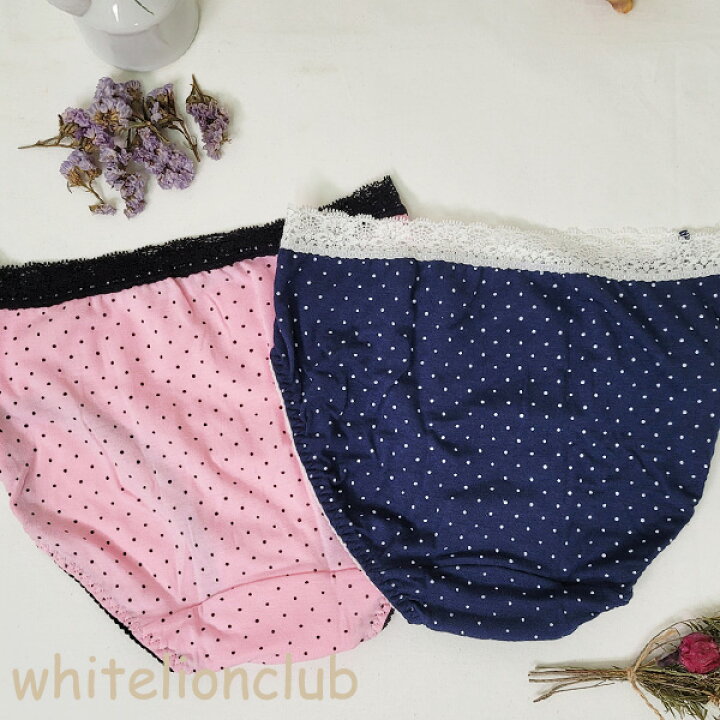 サニタリーショーツ ドット柄 ウエストレース L M 生理用ショーツ 10枚セット ウイング対応 サニタリーショーツ ドット柄 ウエストレース L M 生理用ショーツ 10枚セット ウイング対応