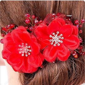 【ヘアアクセサリー】花約13cm*7cmヘッドドレスキラキラウエディングパーティー結婚式披露宴二次会お呼ばれ花嫁ヘアドレス発表会演奏会イブニング舞台コンサートステージショーライブコンテストコンクール式典【カラー:ホワイト】【メール便対応】