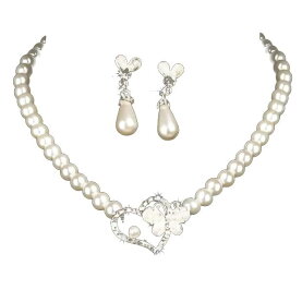 【メール便対応】【ネックレス+イヤリングの2点セット】アクセサリー☆レディース☆結婚式☆2次会☆お呼ばれ☆発表会【whitelove】