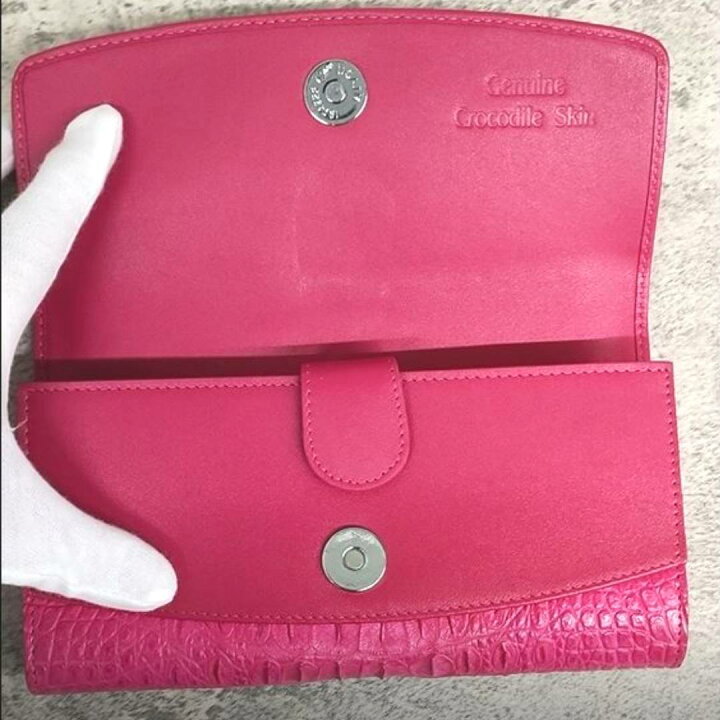 楽天市場】【50%OFF】【 希少品 】 クロコダイル 長財布 ピンク  