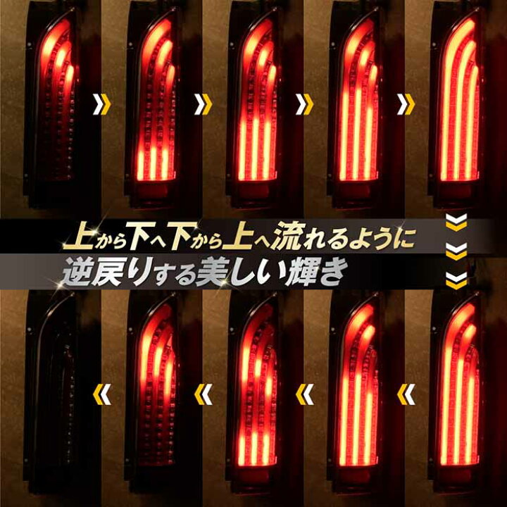 楽天市場】ハイエース テールランプ 200系 スモークタイプ 社外品 1−6型 流れるウインカー led テールライト スモーク シーケンシャルウインカー テール 標準/ワイド DX/SGL ワゴン/バン 便利 最新 パーツ 外装 K-63-05 : カスタムカーパーツ F 楽天市場店 楽天市場】ハイエース テールランプ 200系 スモークタイプ 社外品 1−6型 流れるウインカー led テールライト スモーク シーケンシャルウインカー テール 標準/ワイド DX/SGL ワゴン/バン 便利 最新 パーツ 外装 K-63-05 : カスタムカーパーツ F 楽天市場店