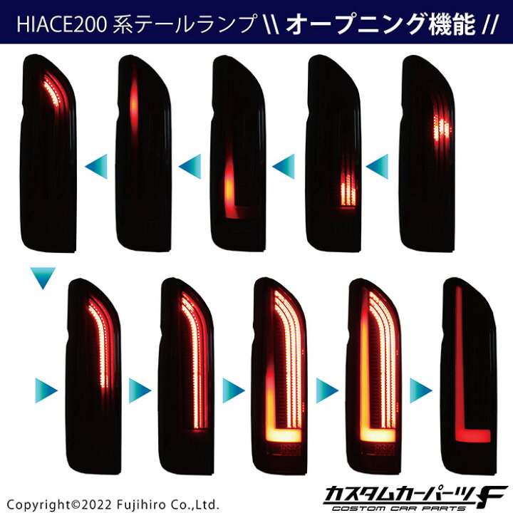 楽天市場】＼楽天スーパーセール／ハイエース テールランプ LED 200系 