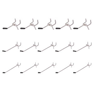 【送料無料】Rurumi 有孔ボード フック セット ゴム付き 厚さ 5.5mm ボード 対応 穴 ピッチ25mm 穴径 5mm 専用 固定 止め 金具 パンチングボード 穴あき ボード ペグボード (5cm 10cm 15cm 各5本セット)