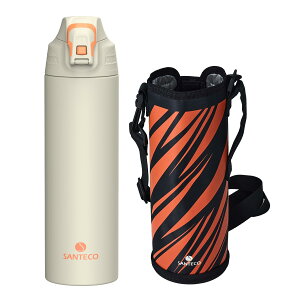 【送料無料】SANTECO 水筒 1リットル 魔法瓶 1000ML ステンレスボトル スポーツ 真空断熱 保冷 保温 洗いやすい 直飲み 飲料対応 おしゃれ NEVIS グレー
