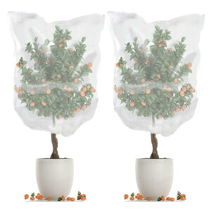 SensaBliss 防虫ネット 植物保護カバー 防鳥ネット 2枚入り メッシュ巾着式 通気性 虫鳥除け網 虫除け ネット 透明 虫よけカバー 家庭菜園 野菜栽培 花壇 果樹 プランター 鉢植え用 園芸ネット