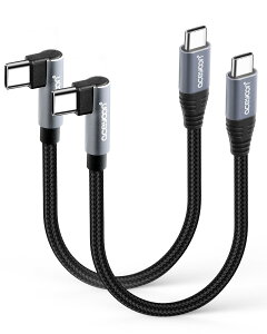 yzaceyoon USB C P[u Z 20cm Type-C L 2{ 100W }[d ^CvC PL^ 480Mbps f[^ ctoc P[u 90x  IX-IX 0.2M for iPhone15 V[Y for Galaxy ȂǂUSB-C X}z/^u