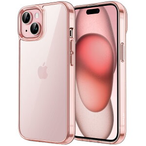 【送料無料】JEDirect iPhone 15 6.1インチ用 保護ケース 黄ばみなし 衝撃吸収 バンパーカバー 傷つけ防止 クリアバック (ピンク)