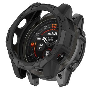 yzSHEAWA for Fenix 7X Pro P[X Jo[ یP[X ݊i Epix Pro 51mm TPUS یJo[ ϏՌ ANZT[ (ubN)