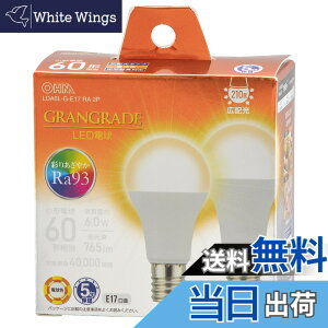 �y���������z�I�[���d�@ LED�d�����` E17 60�`����/60W���� �d���F Ra93�����F �����Ή� �f�M�ގ{�H���Ή� �~�j�N���v�g���` 2�� LDA6L-G-E17 RA 2P 06-5566 OHM