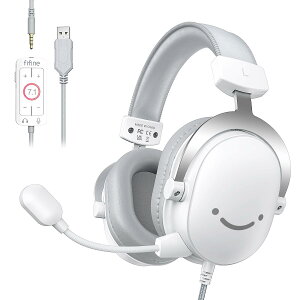 yzFIFINE Q[~OwbhZbg 7.1TEhTEh L 3.5mm/USBڑ 50mmhCo[ ESw}CNt PC/X}z/Nintendo Switch/PS4/PS5ɑΉ ʒ߉\ ^ Q[ 
