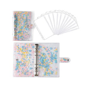 【送料無料】Costowns A6予算バインダー ジッパー封筒付 6穴 予算バインダーポケット12個付き ペンホルダー付き 5枚カード収納可 PUレザー予算管理用 現金用マネーオーガナイザー お金管理 手