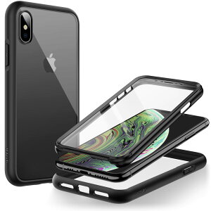 yzJEDirect iPhone XS  iPhone X (5.8C`p) P[X tیtB h~ t{fB 360°S یJo[ NAobN (ubN)
