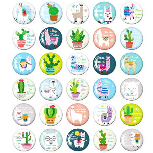 【送料無料】MORCART 30個 マグネット かわいい 冷蔵庫 ホワイトボード 磁石 装飾品 可愛いアルパカとサボテン