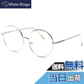 【送料無料】大きめ 丸メガネ 華奢 ステンレス フレーム 伊達メガネ 眼鏡 サングラス (シルバー) [並行輸入品]