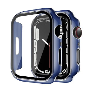 【送料無料】YUGYUG 対応 Apple Watch ケース Series 9/8/7 Apple Watch カバー PC素材 光沢式 アップルウォッチ ケース ガラスフィルム 一体型 日本旭硝子材 二重構造 アップルウォッチ カバー 全面保護