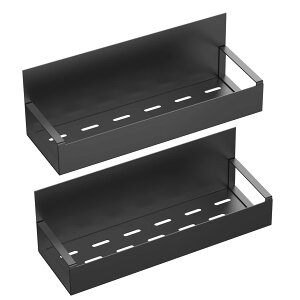 【送料無料】Toski マグネット 調味料ラック 2個セット 超強力 磁石ラック 壁掛け 水切り 約W29.5×D10×H10cm スパイスラック キッチン マグネット 収納 棚 冷蔵庫サイドラック 2段式 ブラック