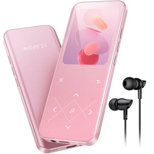 AGPTEK MP3プレーヤー Bluetooth5.3 内蔵32GB 大容量 2.4インチパネル 金属フレーム オシャレ ロスレス音質 48H音楽再生時間 音楽プレーヤー ダイレクト録音 Line-in機能 スピーカー内蔵 FMラジオ FM録音