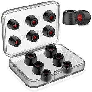 【送料無料】FEYCH イヤーピース 6ペア(Mサイズ6ペア) ウレタン製 低反発 イヤホンパッド イヤホンキャップ イヤホンイヤーピース 遮音性 交換用 脱落防止 収納ケース付き (内径4.5mm SML)