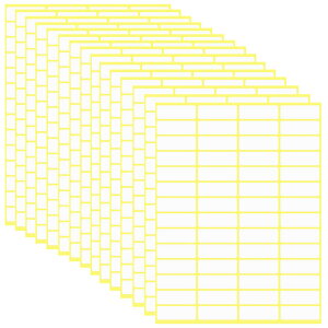 【送料無料】Getrays 15シート 長方形 ラベルシール、840枚 13×38mm ホワイト 粘着ラベル、印刷可能識別ラベル 名前タグ 四角型ステッカー ために ボトル ジャー フォルダー 学校 事務所 台所用