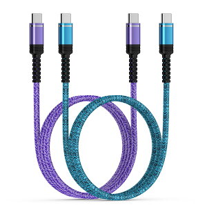 ANNIBER USB Type C P[u iphone16 60W}[dy0.9m+1.8m/2{Zbgz PDΉ gя[dP[u USB-C & USB-C P[u iC҂ [dR[h ^Cvc f[^] [dP[u iPhone16/iPhone15/Galaxy/