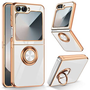 【送料無料】LuFiYa Samsung Galaxy Z Flip6 SC-54E 用 ケース リング付き カバー TPU素材 スタンド機 ギャラクシー Flip6 5G 用 スマホケース 軽量 耐衝撃 薄い 擦り傷防止 落下防止 車載ホルダー 360°回転