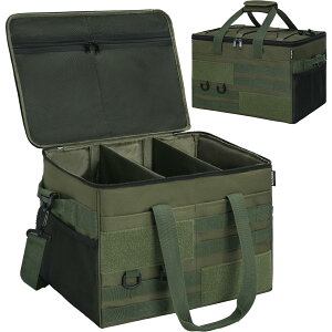 【送料無料】AKOZLIN キャンプ 収納ボックス ソフトコンテナ ツールボックス コンテナボックス 仕切り板付 アウトドア キャンプバッグ キャンプ道具収納 大容量 防水 折りたたみ可能 40×30×25c