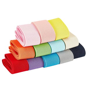 【送料無料】BENECREAT 全長12m幅40mm 平ゴム 織りゴム カラフル 12色 弾性バンド 手芸裁縫 裁縫材料 交換バンド 裁縫用 手芸 交換 手作り素材