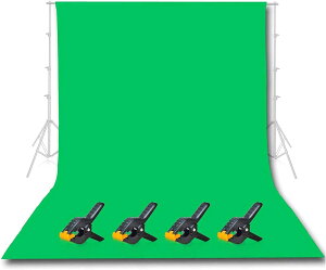 EMART 背景布 緑 布 グリーンバック 300cmx360cm 綿 コツトン生地 撮影 背景 スクリーン 背景紙 プロ ホール対応 写真撮影 スタジオ背景 スクリーンシート 背景シート 背景スタンド 無反射 折りた