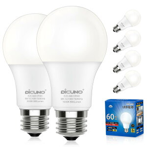 yzDiCUNO LEDd E26 F 60W` 9W 900lm 5000K F Ra90 Lz A60 Px Ή ȃGl PSEF؍ς 6