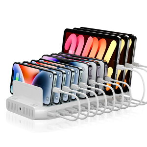 yzAlxum 60W USB [dXe[V10*USB A|[g5-8䓯[d 5V 2.4A PSEF؍ X}[gIC 10[ d؂\ Android/iPhone/iPad/kindle/^ubg/X}z/PSPΉ zCg-[