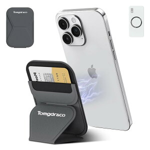 TOMGDRACO Magsafe対応 マグセーフ スマホスタンドiPhone 16/15/14/13/12 スマホ シリーズ対応 マグセーフカードケーススマホスタンド スマホケース 超薄 卓上 繰り返し可能 多角度調節 脱着簡単 落下