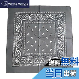 【送料無料】[Fosys] バンダナ 綿100% コットン カシューナッツ柄 55x55cm 正方形 大判 スカーフ ネッカチーフ 三角巾 メンズ レディース 色：17.グレー、サイズ：55cmx5cm